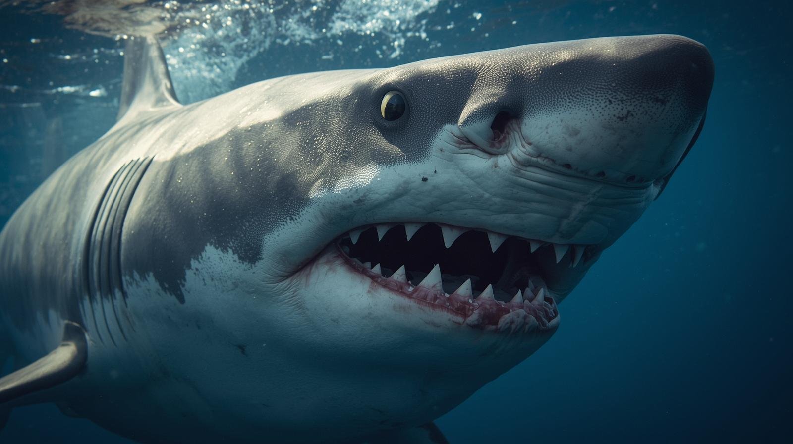 Büyük Beyaz Köpekbalığı Çiğneyebileceğinden Fazlasını Isırıyor