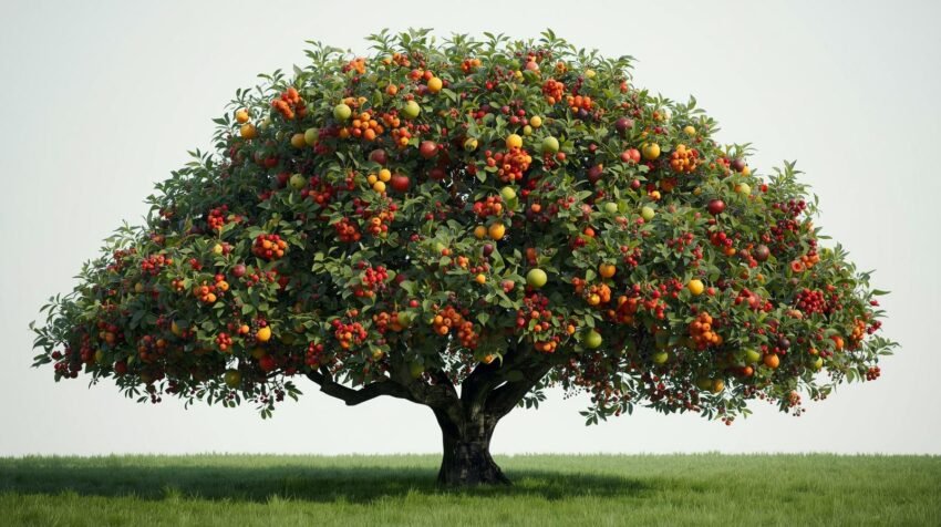 Tek Ağaç 40 Çeşit Meyve!