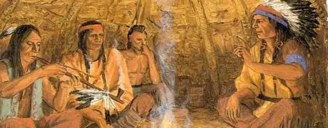 Algonquian kabilesini temsil eden bir çizim.