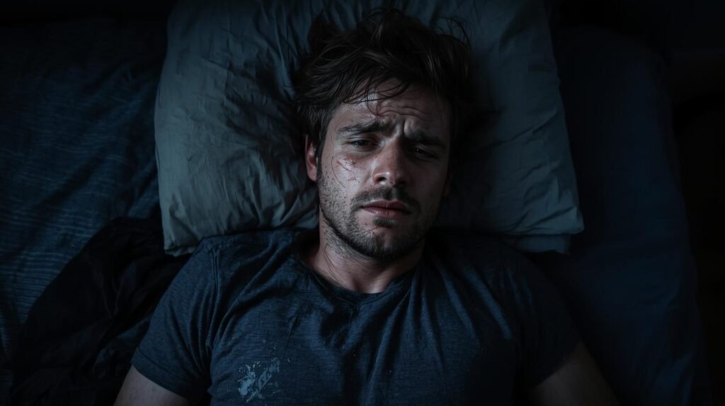 Çağımızın Hastalığı : Uyku Felci nedir? 1 uykudan ter icinde uyanmis adam