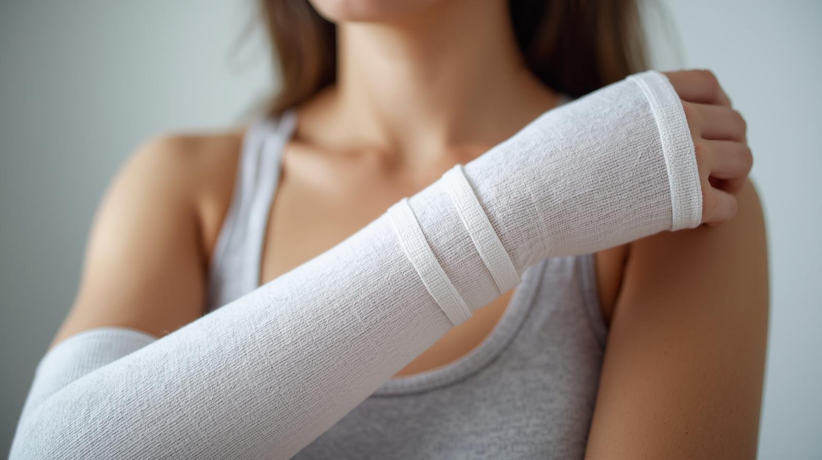 kolu alcida olan bir kadin. yuzu gorunmuyor