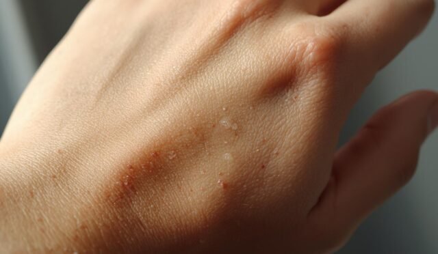 üzerinde sivilceler olan ell arka yüzü