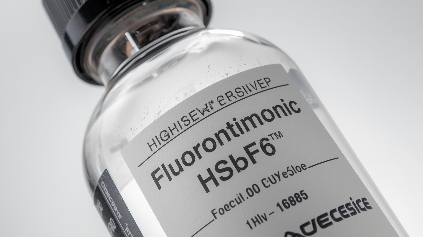 Floroantimonik Asit (_(HSbF_{6}_)) şişesi