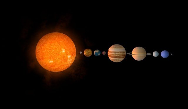 sun, planets, nature