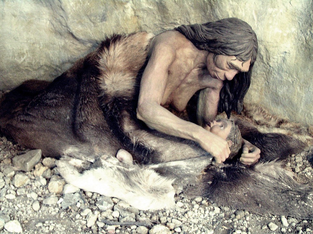 Neanderthal Mother (detail of diorama)
